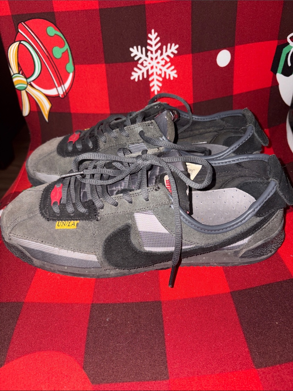 Nike Gray and Black Suede Low-Top Sneakers